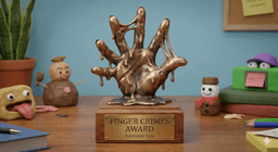 Finger Crimes 🤚 award trophy